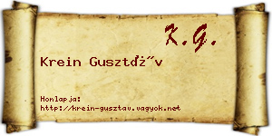 Krein Gusztáv névjegykártya
